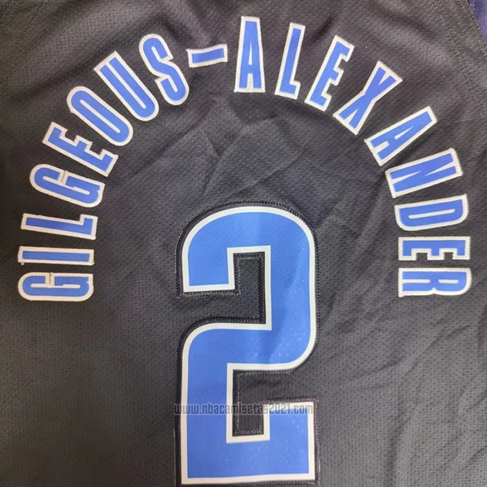 Camiseta Oklahoma City Thunder Shai Gilgeous-Alexander #2 Earned Autentico Negro